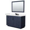 Custom image for Dark Blue with Matte Black Trim / Carrara Cultured Marble / 46
