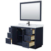 Custom image for Dark Blue with Matte Black Trim / White Carrara Marble / 46