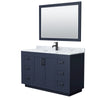 Custom image for Dark Blue with Matte Black Trim / White Carrara Marble / 46