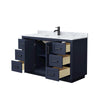 Custom image for Dark Blue with Matte Black Trim / White Carrara Marble / No Mirror