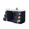 Custom image for Dark Blue with Matte Black Trim / White Cultured Marble / No Mirror