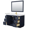 Custom image for Dark Blue with Brushed Gold Trim / White Cultured Marble / 46