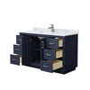 Custom image for Dark Blue with Brushed Nickel Trim / White Carrara Marble / No Mirror