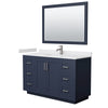 Custom image for Dark Blue with Brushed Nickel Trim / White Cultured Marble / 46