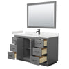 Custom image for Dark Gray with Matte Black Trim / Carrara Cultured Marble / 46