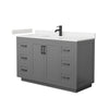 Custom image for Dark Gray with Matte Black Trim / Carrara Cultured Marble / No Mirror