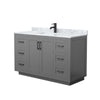 Custom image for Dark Gray with Matte Black Trim / White Carrara Marble / No Mirror
