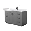 Custom image for Dark Gray with Matte Black Trim / White Cultured Marble / No Mirror