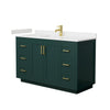 Custom image for Green with Brushed Gold Trim / Carrara Cultured Marble / No Mirror