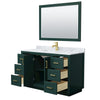 Custom image for Green with Brushed Gold Trim / White Carrara Marble / 46