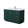Custom image for Green with Brushed Gold Trim / White Carrara Marble / No Mirror