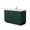 Custom image for Green with Brushed Gold Trim / White Quartz / No Mirror