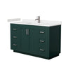 Custom image for Green with Brushed Nickel Trim / Carrara Cultured Marble / No Mirror