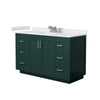 Custom image for Green with Brushed Nickel Trim / Carrara Cultured Marble / No Mirror