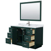 Custom image for Green with Brushed Nickel Trim / White Carrara Marble / 46