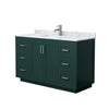 Custom image for Green with Brushed Nickel Trim / White Carrara Marble / No Mirror