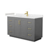 Custom image for Dark Gray with Brushed Gold Trim / Carrara Cultured Marble / No Mirror