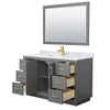 Custom image for Dark Gray with Brushed Gold Trim / White Carrara Marble / 46