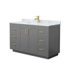 Custom image for Dark Gray with Brushed Gold Trim / White Carrara Marble / No Mirror