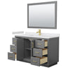 Custom image for Dark Gray with Brushed Gold Trim / White Cultured Marble / 46