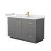 Custom image for Dark Gray with Brushed Gold Trim / White Cultured Marble / No Mirror