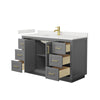 Custom image for Dark Gray with Brushed Gold Trim / White Quartz / No Mirror