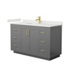 Custom image for Dark Gray with Brushed Gold Trim / White Quartz / No Mirror