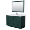 Custom image for Green with Matte Black Trim / White Carrara Marble / 46