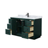 Custom image for Green with Matte Black Trim / White Carrara Marble / No Mirror