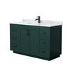 Custom image for Green with Matte Black Trim / White Carrara Marble / No Mirror