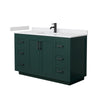 Custom image for Green with Matte Black Trim / White Cultured Marble / No Mirror