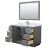 Custom image for Dark Gray with Brushed Nickel Trim / White Carrara Marble / 46