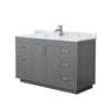 Custom image for Dark Gray with Brushed Nickel Trim / White Carrara Marble / No Mirror