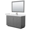 Custom image for Dark Gray with Brushed Nickel Trim / White Cultured Marble / 46