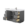 Custom image for Dark Gray with Brushed Nickel Trim / White Cultured Marble / No Mirror