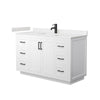 Custom image for White with Matte Black Trim / Carrara Cultured Marble / No Mirror