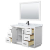 Custom image for White with Matte Black Trim / White Carrara Marble / 46