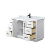 Custom image for White with Matte Black Trim / White Carrara Marble / No Mirror