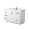 Custom image for White with Matte Black Trim / White Carrara Marble / No Mirror
