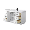 Custom image for White with Matte Black Trim / White Cultured Marble / No Mirror