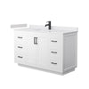 Custom image for White with Matte Black Trim / White Cultured Marble / No Mirror