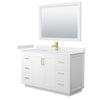 Custom image for White with Brushed Gold Trim / Carrara Cultured Marble / 46