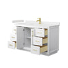Custom image for White with Brushed Gold Trim / Carrara Cultured Marble / No Mirror