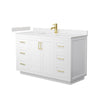 Custom image for White with Brushed Gold Trim / Carrara Cultured Marble / No Mirror
