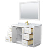 Custom image for White with Brushed Gold Trim / White Carrara Marble / 46