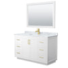 Custom image for White with Brushed Gold Trim / White Carrara Marble / 46