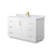 Custom image for White with Brushed Gold Trim / White Carrara Marble / No Mirror