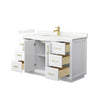 Custom image for White with Brushed Gold Trim / Giotto Quartz / No Mirror