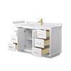 Custom image for White with Brushed Gold Trim / White Cultured Marble / No Mirror