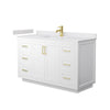Custom image for White with Brushed Gold Trim / White Cultured Marble / No Mirror